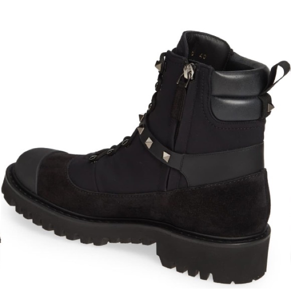 Valentino garavani rockstud cap toe combat boot - Picture 2 of 11